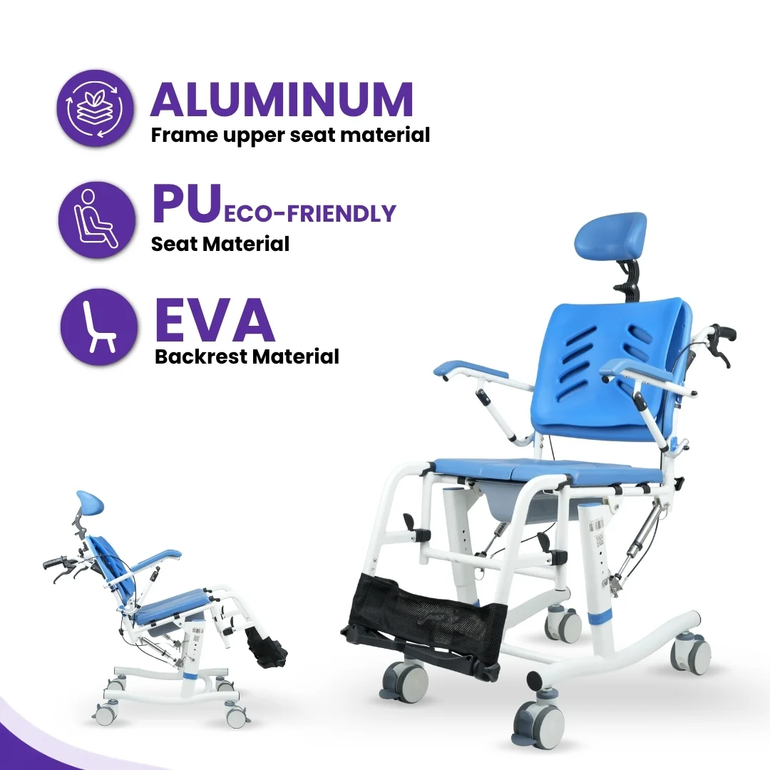 Reclining Shower Commode Chair for Rent - Image 3